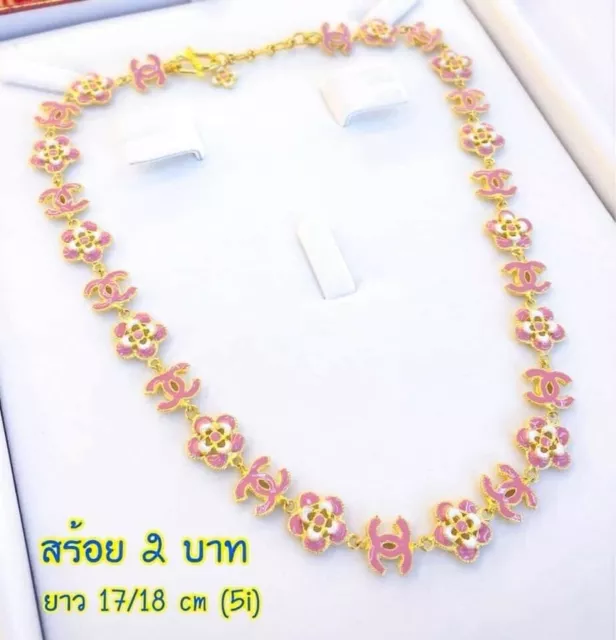 Halskette Damen 965/999 Thai Gold 30,32g hervorragende Designs - Handarbeit 23k