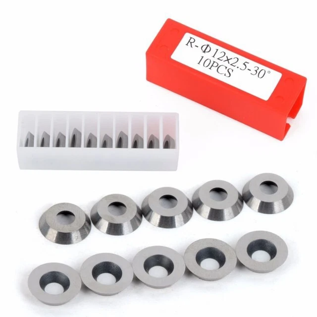10 Stück 12mm Rund Carbide Cutter Insert Fits Ci3 für Holzdrehwerkzeuge