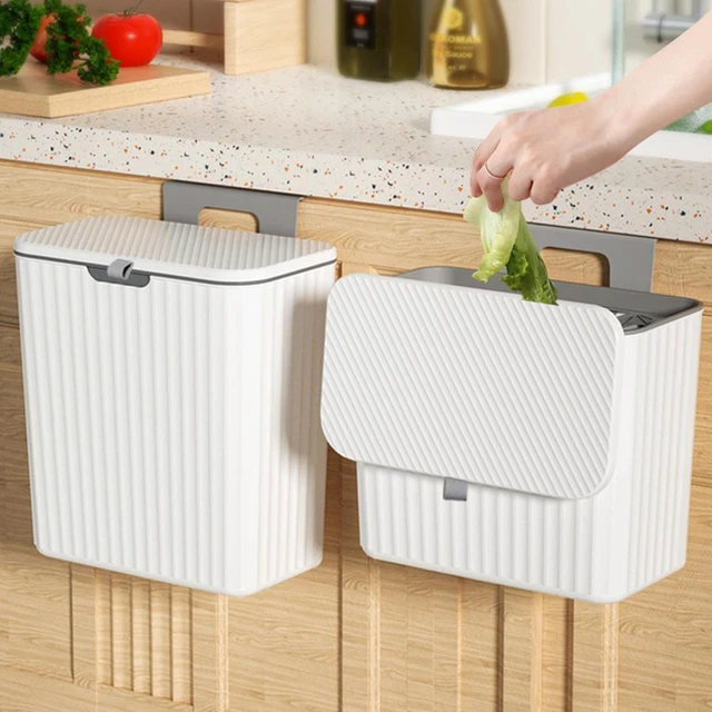 8/10L WALL MOUNTED Folding Waste Bin Kitchen Door Hanging Trash