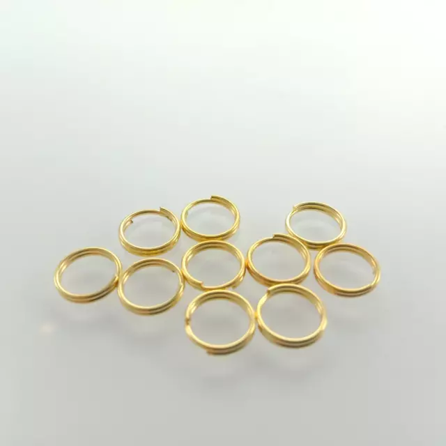 10x 6mm 8mm 10mm 12mm Split Key Rings Small Bronze Copper Silver Gold Keyrings 3