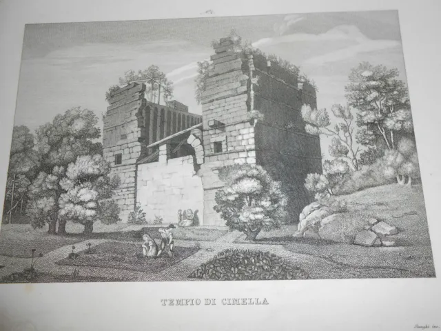 1845 Acquaforte Tempio di Cimella Nizza Cimiez Zuccagni Orlandini Alpi Marittime