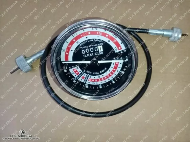 Massey Ferguson Tachometer With Cable For MF35 MF50 MF65 MF135 MF150 Tractor