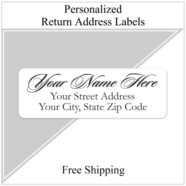 400 Personalized Return Address Labels /  Printed 1/2 Inch x 1 3/4 Inch Script