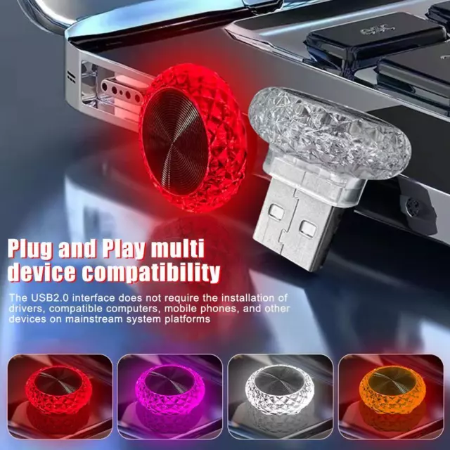 1x Mini Lamp Bulb USB LED Car Interior Neon Atmosphere Ambient Light Accessories