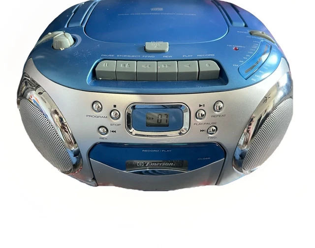 Vintage Boombox CD Cassette Tape Player Recorder Portable