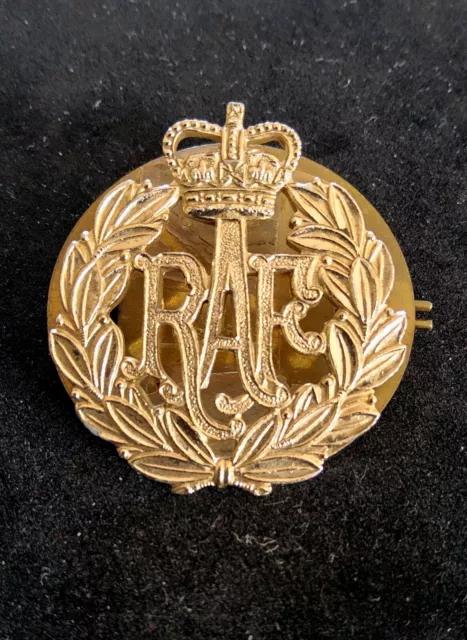 Original RAF Royal Air Force Staybrite Cap Badge & Brass Back Plate British Army