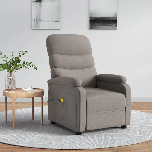 Massagesessel Taupe Stoff H4J9