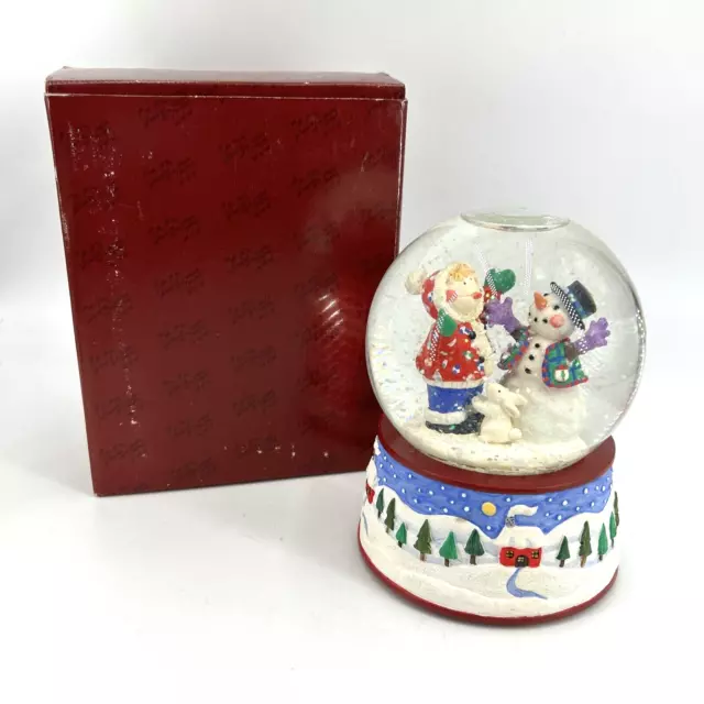 San Francisco Music Box Co Snow Globe Navidad muñeco de nieve canción: Let it Snow 1997