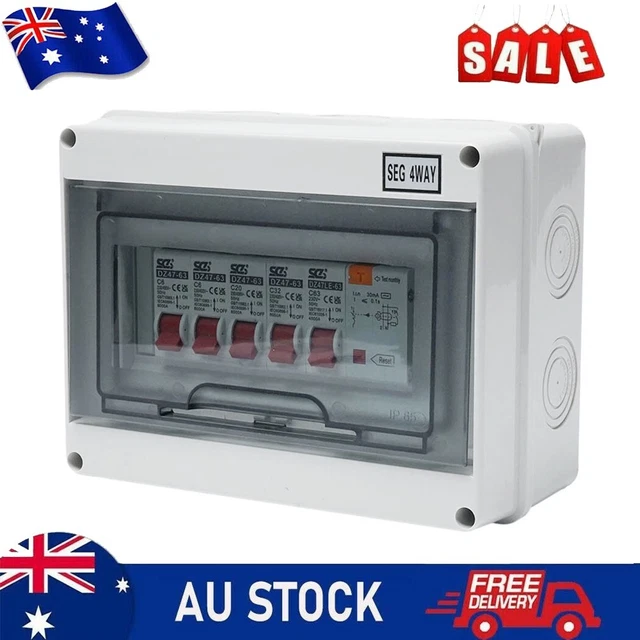 4 WAY GARAGE Shed Camper Van CaravanConsumer Unit Fuse Box With RCD