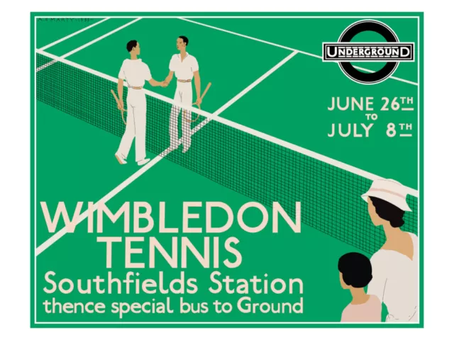 Póster de tenis de Wimbledon de 1933, carteles de tenis vintage, impresión vintage de Wimbledon