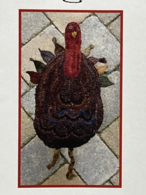 The Potted Pear Hooked Turkey Gobble The Turkey Doll Pattern Hooked Rug Pattern