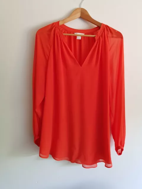 H&M Mama maternity Size L long sleeve blouse top - Orange