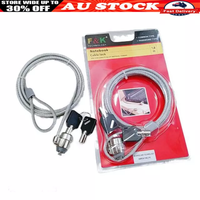 Notebook Laptop Computer Lock Security Cable Chain With Key Anti-theft Lock