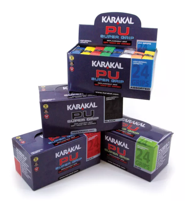 Karakal PU Replacement Grips Tennis Squash Badminton - Box of 24 Grips