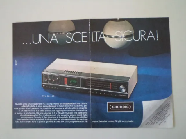 advertising Pubblicità 1973 GRUNDIG RTV 901 4D