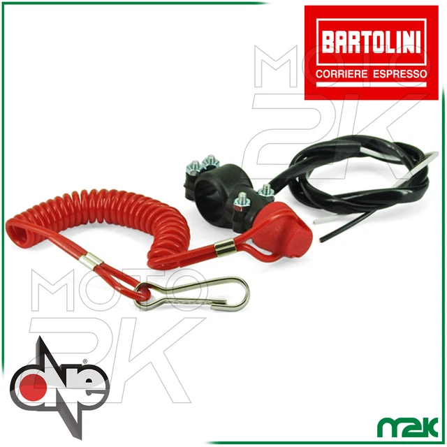 Bottone Stacca Massa Sicurezza Universale Rosso Impermeabile Attacco Manubrio