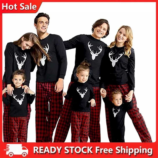 Set 2 pz pigiami abbinati famiglia Natale adulto bambino pigiami natalizi abbigliamento salotto