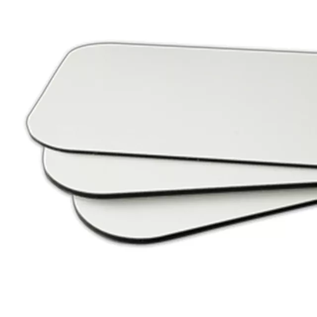 Aluverbundplatte weiß abgerundete Ecken 2mm Plattenzuschnitt 120x60cm