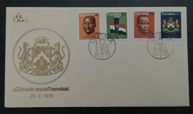 1976 South Africa Transkei Independence Day FDC ties 4 Stamps cd Umtata