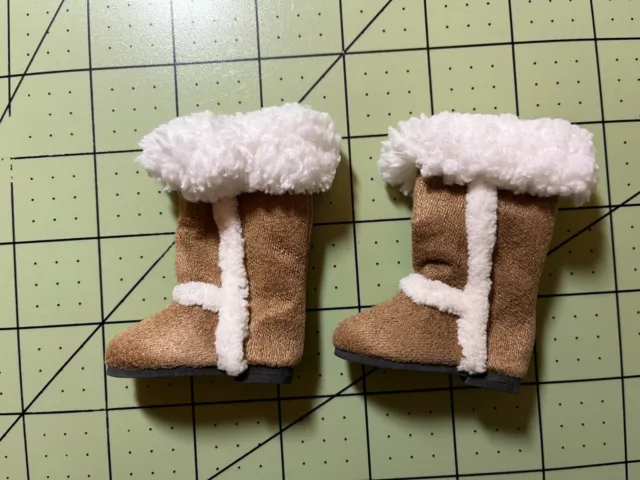 Brown and Fur Doll Winter Boots for LeeAnn Sized Doll by Denis Bastien