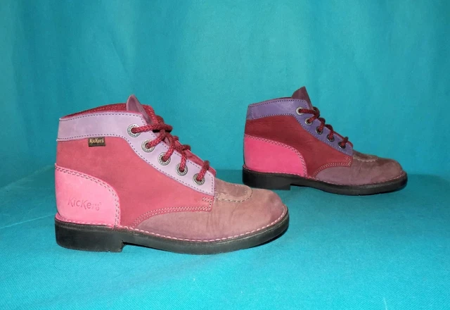 bottines boots KICKERS legend en nubuck prune bordeaux pointure 37 EUR