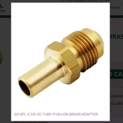 3/8 Mfl X 3/8 Od Tube Push-On Brass Adapter # 05C03-113