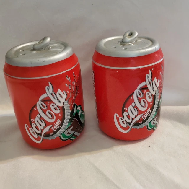Coca Cola Can Salt & Pepper Shakers 3"H Collector Picnic Summer Fun Gift Decor