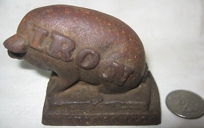 Antique Cast Iron C.w. Stetson Co Usa New York Boston Pig Hog Statue Paperweight