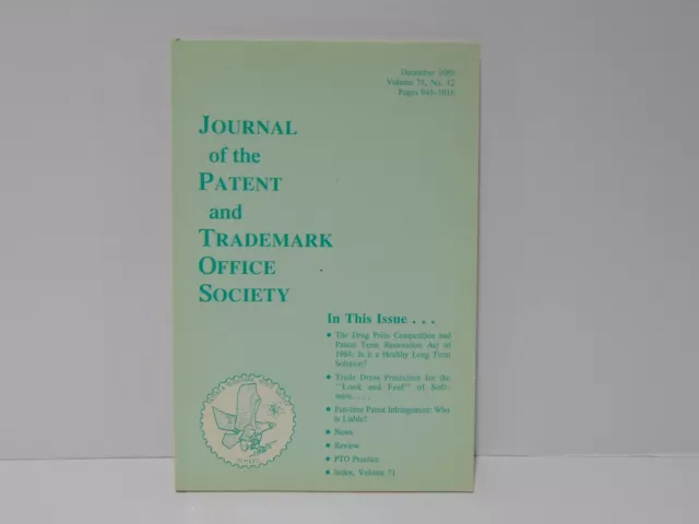 Journal Of The Patent And Trademark Office Society Journal Vol 71 No 12 Dec 1989