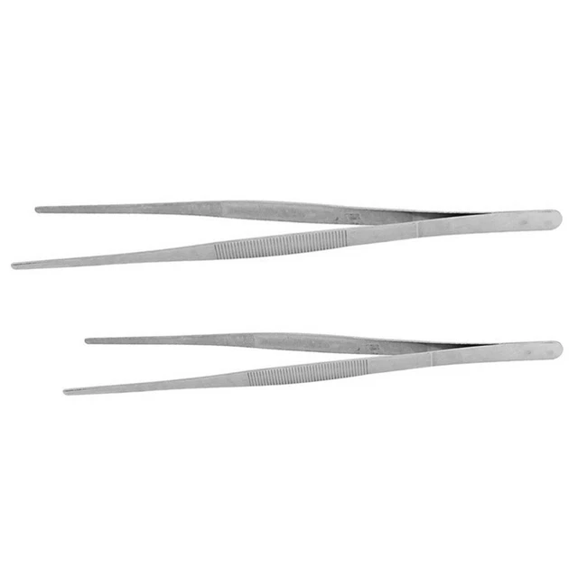 2 Pcs Chef Precision Tongs Food Clip Tweezers Precision Tweezers Food Tongs