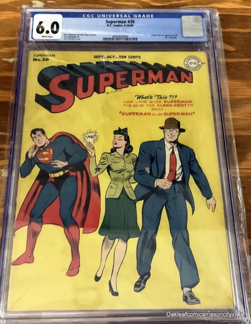 Superman #30 CGC 6.0 1944 WHITE! Pages 1st app. and origin Mr. Mxyztplk! KEY!