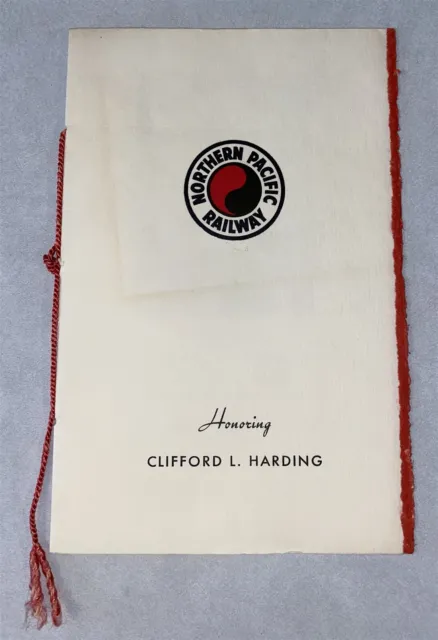 1968 Northern Pacific Railway Clifford Harding Retiring Railroad Dining Car Menu