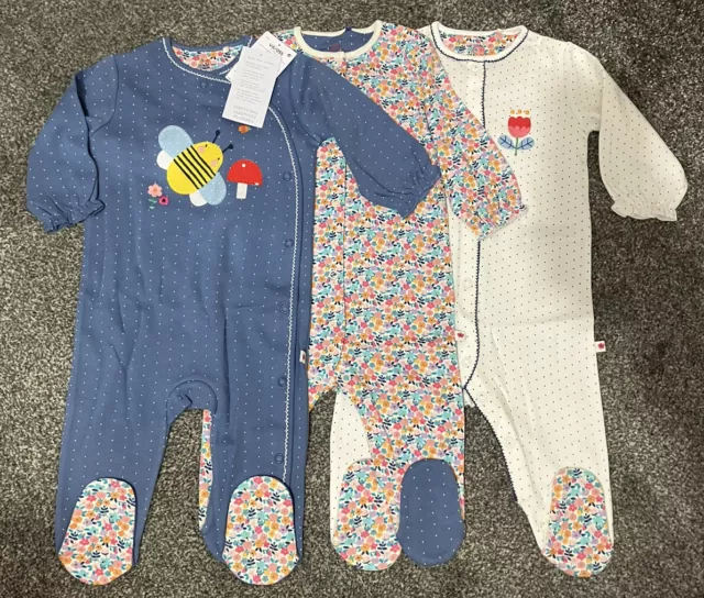 BNWT Next Baby Girl 3 Pack Sleepsuits Babygrows 3-6 Months