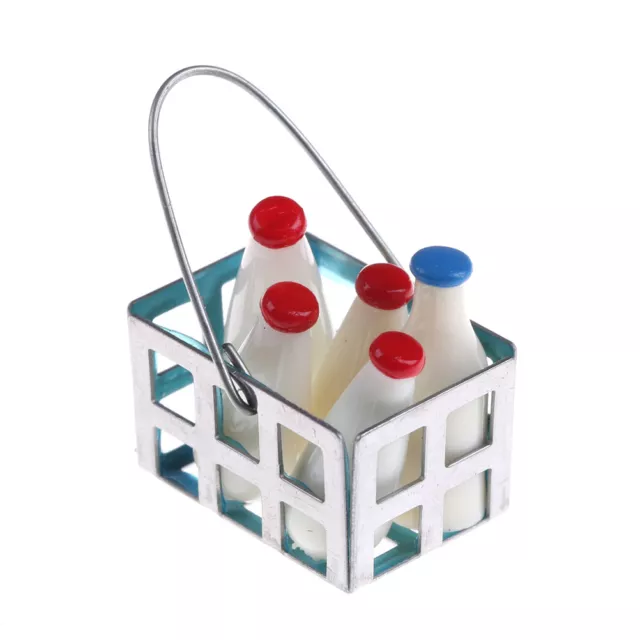 Miniature Milk Bottles & Miniature Beverages in Basket Milk bottle Kit`RQ