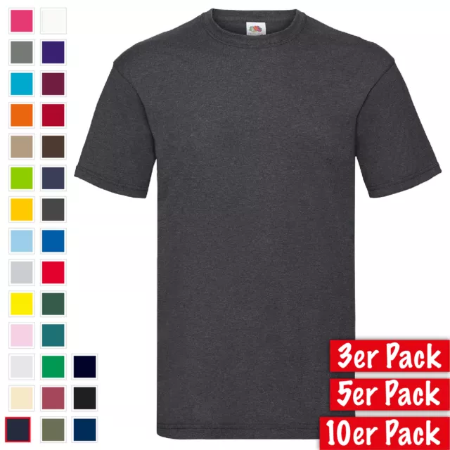 3er, 5er, 10er Pack Fruit of the Loom Valueweight T Mehrpack Herren T-Shirt