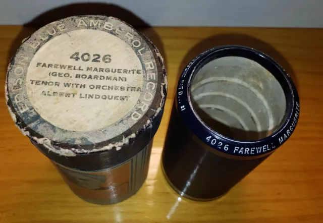 Edison Blue Amberol Cylinder Record #4026 Farewell Marguerite - Albert Lindquest