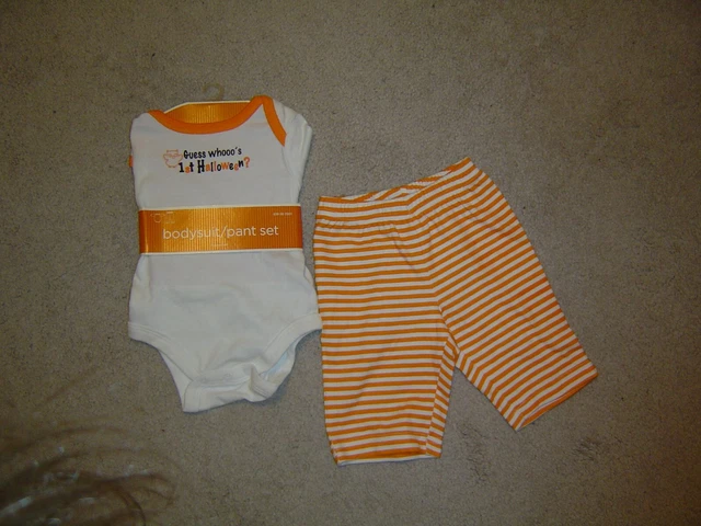 Baby Infant My First Halloween 0-3 Months 2 Piece Bodysuit Pant Set Owl NEW NWT