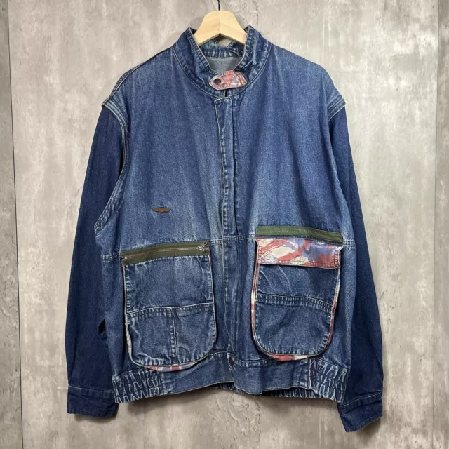 MASH TV Show Promo Men's Vintage Denim Jean Bomber Jacket Made In Italy XL/XXL