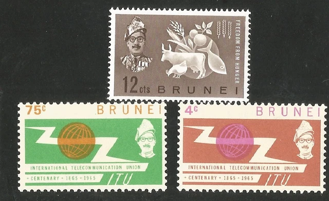 1965 Internationales Kommunikationsjahr Hungerfreiheit Marken Brunei Mint Stamp