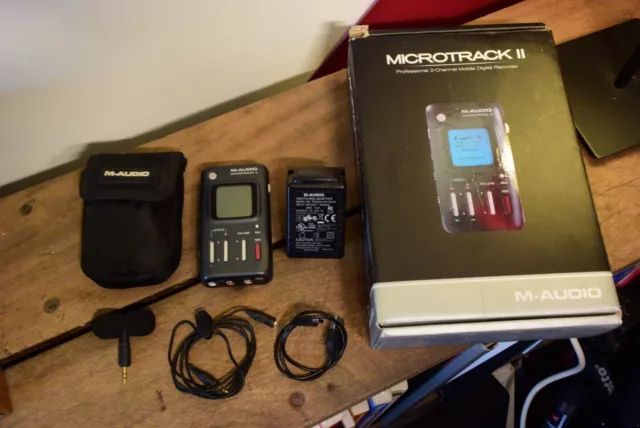 M-Audio Microtrack II solid state recorder, boxed, charger, T Mic, phantom power