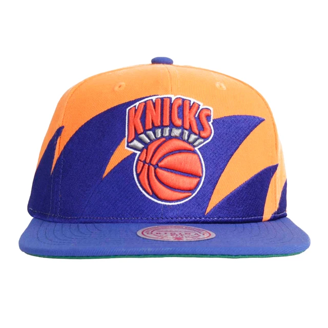 Mitchell & Ness New York Knicks Shark Tooth Snapback Hat Cap Orange / Blue OSFM