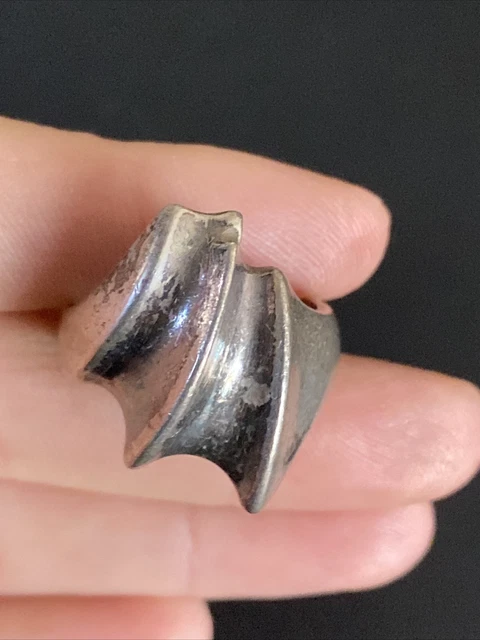 Bague Ancienne Argent Massif 925 – Style Art Déco Avec Agate – Taille 51