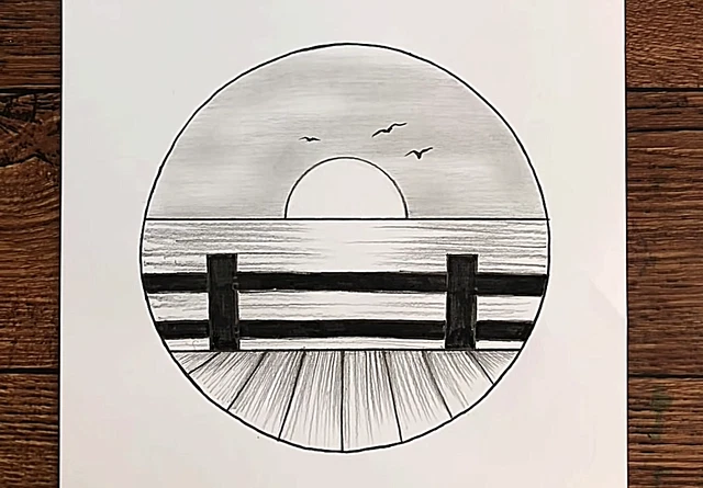 Original A4 Pencil Circle Art Drawing Lead Effect Mind Relaxing Fascinating Sket 3