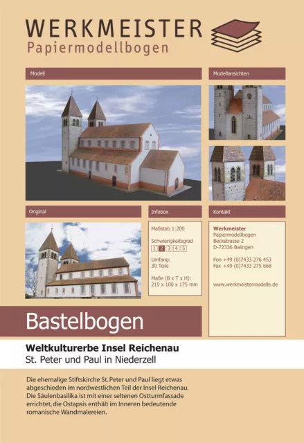 Kartonmodell Weltkulturerbe Insel Reichenau - St. Peter und Paul Niederzell 1...