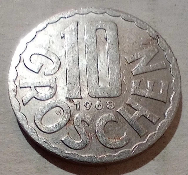10 Groschen 1968 Austria Coin Republik Österreich Imperial Eagle