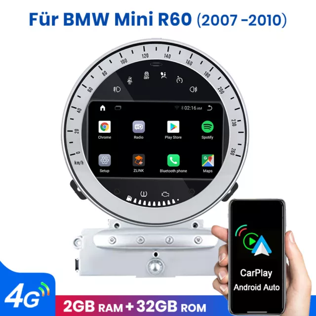 9" 2+32GB Android 12 Autoradio GPS Navi für BMW Mini Cooper R55 R56 2007-2013