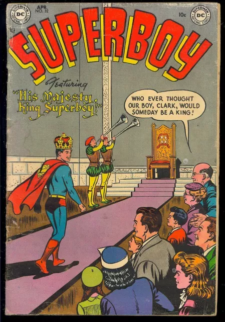 Superboy #32 Pre-Code Golden Age Superhero Vintage DC Comic 1954 GD-VG