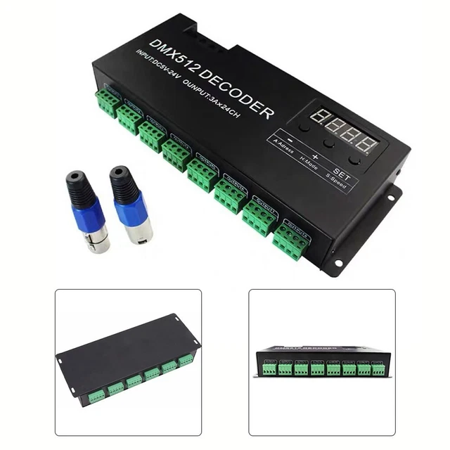 Décodeur DMX 24 Canaux, Affichage Numérique RGBW DMX512, Pilote De Gradation, Contrôleur LED, Variateur De Décodeur LED Pour Bande Lumineuse De Barre De Scène - 6