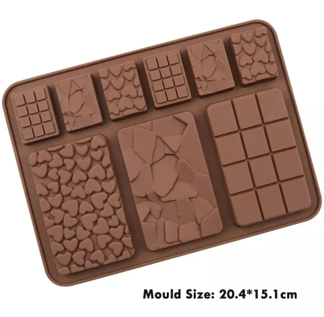 Silicone Chocolate Snap Bar Mould Block Heart Waffle Candy Wax Melt Candle Mold 3