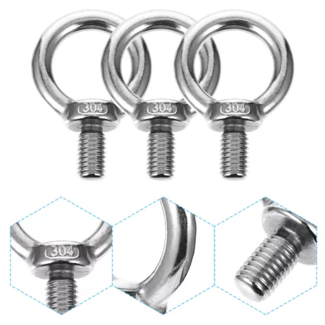 4 Pcs Stainless Steel Bolts Sturdy Eye Nut Metric Heavy Duty Lifting Eyes Ring